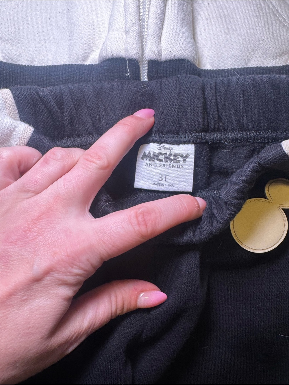 Disney Black, White and Tan Mickey & Friends Zip Hoodie & Jogger Set 3T - Picture 6 of 9